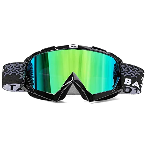 Motocross Brille Mtb Brille Dirt Bike ATV Crossbrille goggle Sicherheit Tactical Riding Motorradbrillen für Herren Damen Jugend (Schwarz Grün PRO, Large)
