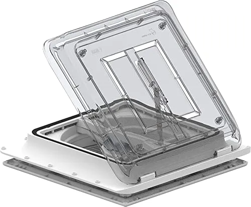 Dachhaube FIAMMA Vent crystal - Aerodynamische Dachhaube für Reisemobile, mit Moskitonetz und Zwangsbelüftung, ideal für frische Luft im Caravan.