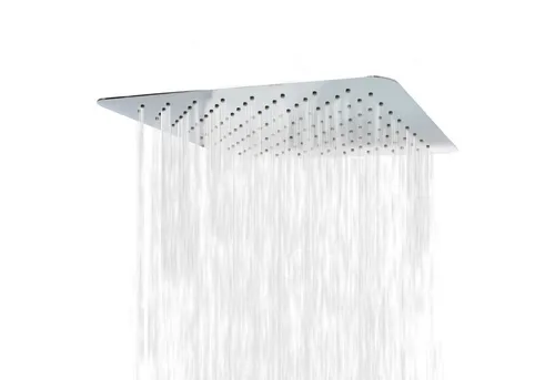 Schulte Kopfbrause eckig, 40x40 cm in Chromoptik - Brausegarnituren – Schwenkbarer Duschkopf mit Regenduschen-Effekt für ein entspannendes Duscherlebnis und reduzierten Wasserverbrauch.