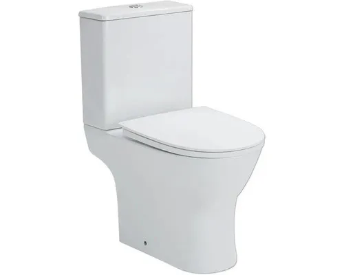 WC-Kombination Set Paros Tiefspüler mit WC-Sitz - Elegantes WC-Set in Weiß, spülrandlos für einfache Reinigung und Hygiene, ideal für moderne Badezimmer.