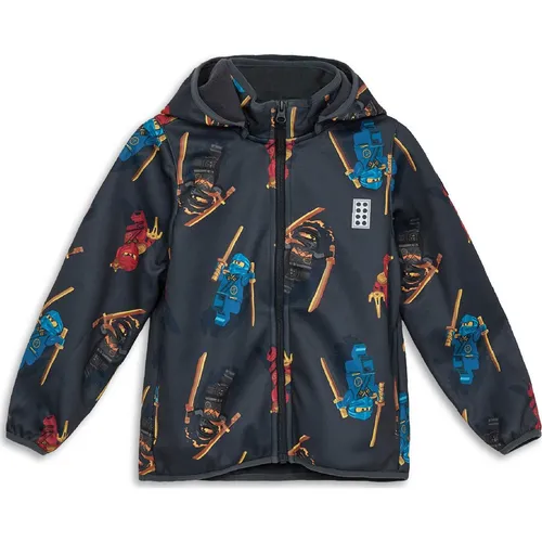LEGO NINJAGO Softshelljacke - LWSAKU 602 DARK GREY (152) - Outdoor Freizeitjacke für Kinder, ideal für Abenteuer mit Ninja-Helden, bietet Schutz bei Wind und Wetter und sorgt dank weichem Mikrofleece-Innenfutter für wohlige Wärme.