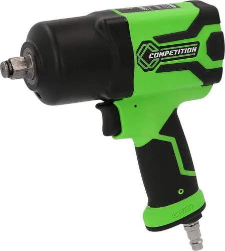 KS Tools 512.0020 Druckluft-Schlagschrauber - Akkuschrauber mit rutschfestem Soft-Grip-Handgriff und seitlichen Protektoren für sicheren Halt und einfache Bedienung.