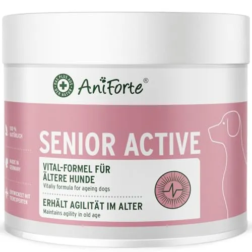 AniForte Senior Active 250 g - Rezeptfreies Pulver für Senioren-Hunde, unterstützt die Vitalität und Gesundheit