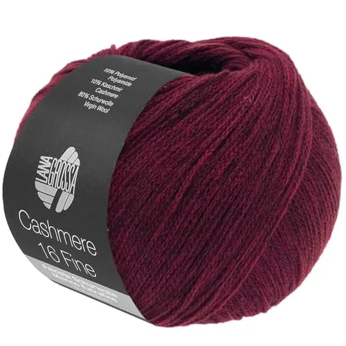LANA GROSSA Cashmere 16 Fine | Aus Kaschmir- und Merinowolle | Handstrickgarn aus 80% Schurwolle (Merino extrafine), 10% Kaschmir & Polyamid | 50g Wolle zum Stricken & Häkeln | 320m Garn FB 58