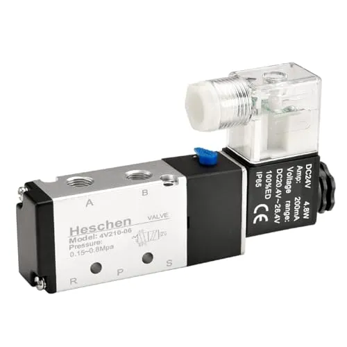 Heschen Elektrisches pneumatisches Magnetventil, 4V210-06, DC24V, PT1/8, 5-Wege, 2 Positionen