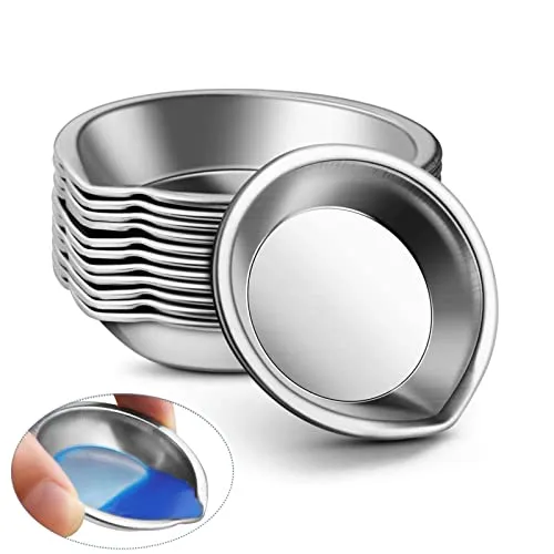 Liekadijiae 12 Stück Aquarelle Farbe Mischpalette, Edelstahl Farbschale, Edelstahl Malen Palette, Kleine runde Farbschale, Farbschalen für DIY Kunst Handwerk Malerei