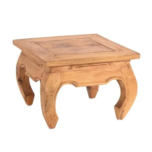 Vintage Design OPIUMTISCH MAHA 50 | 50x35cm (LxH), Mahagoni - Asiatischer Beistelltisch aus 100% massivem Recyclingholz, handgefertigt und einzigartig. Ideal als Couchtisch oder zur Dekoration, perfekt für den modernen Wohnstil.