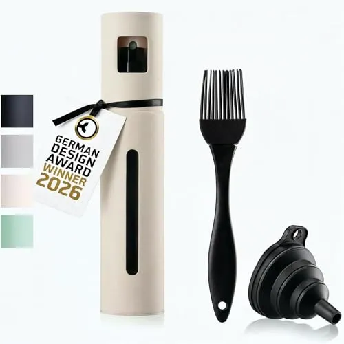 Schmidt & Kramer Ölsprüher - Hochwertige Öl-Sprühflasche aus Edelstahl & Glas - Ölflaschen Ölsprüher, ideal für gesundes Kochen mit präziser Dosierung und UV-Schutz für langanhaltenden Genuss. Perfekt für alle Speiseöle und Essigsorten!