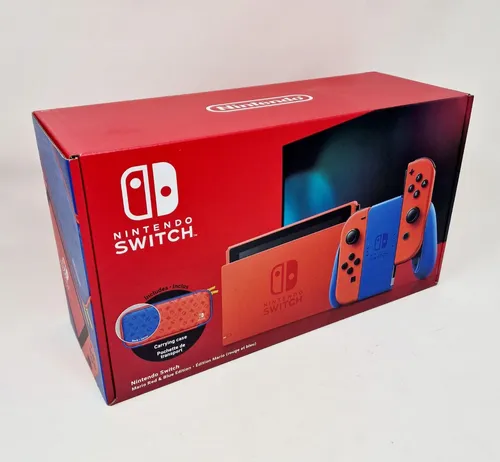 Nintendo Switch V2 Mario Red & Blue Edition - Spielekonsole - Konsolen mit 720p und 1080p Auflösung, Wi-Fi-fähig für Online-Gaming, in der limitierten Mario Red & Blue Edition.