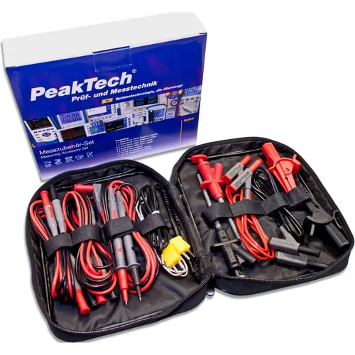 Peak Tech P 8200 Messzubehör Set - Komplettes Messset für Digital Multimeter, inklusive Krokodilklemmen und Temperaturfühler für höchste Sicherheit und Vielseitigkeit