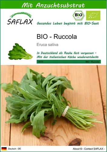 SAFLAX Gemüsesamen SAFLAX - Samen und Substrat - BIO - Ruccola