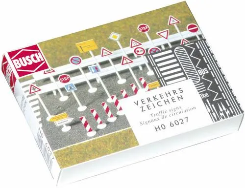 Busch 6027 H0 Set Verkehrszeichen Bausatz
