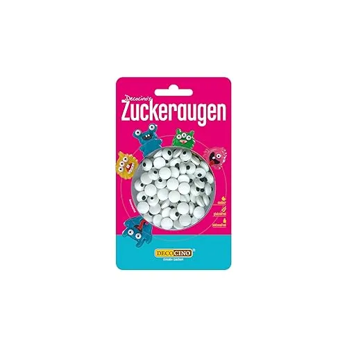 Produktbild DECOCINO Essbare Zuckeraugen (2x25g) – Deko-Augen als Zuckerdekor zum Backen für Geburtstags-Torten, Geburtstags-Kuchen, Muffins, Cup-Cakes, Cake-Pops.