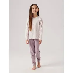 Name It Schlafanzug NKFNIGHTSET BARELY PINK BOW NOOS (Set, 2 tlg) mit Alloverprint im Oberteil rosa 86 EU