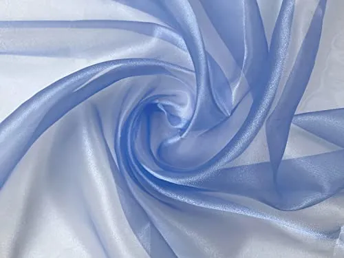 Organza Stoff Meterware am Stück - 150 cm Breite - (Hellblau)