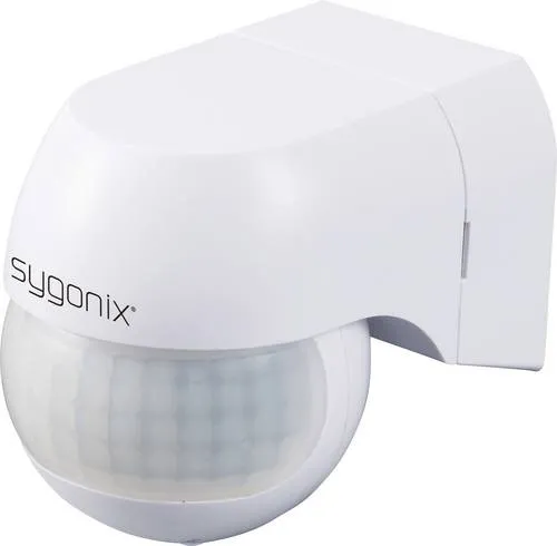 Sygonix SY-6118230 wandhängend, Aufputz PIR-Bewegungsmelder 180° Relais Weiß IP44