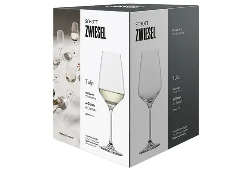 Schott Zwiesel Tulip Weissweingläser - 4er Set - Elegante 35.60 cl Weissweingläser aus Kristallglas, bruchsicher und ideal für besondere Anlässe oder den täglichen Genuss.