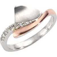 Zeeme Silber Ring 925 zweifarbig mit Zirkonia - Eleganter Damen-Ring aus 925 Sterling Silber, zweifarbig mit funkelnden Zirkonia in Weiß – perfekt für jeden Anlass und ein tolles Geschenk!