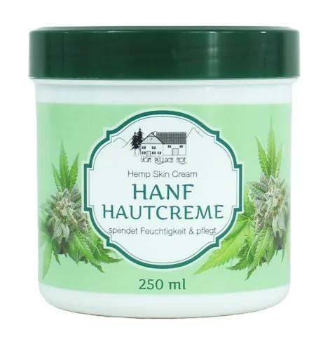Hanföl Creme 250ml - Hanfbalsam für alle Hauttypen - Lotionen & Cremes: Beruhigende Hanfcreme für geschmeidige Haut, ideal für Massage und tägliche Pflege.