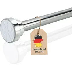 Intirilife Teleskopstange SILBER 120 - 220 cm - Duschvorhangstange aus Edelstahl, stufenlos einstellbar und ohne Bohren, ideal für vielseitige Anwendungen im Haushalt und Badezimmer.