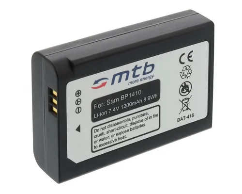 mtb more energy Akku für Samsung BP1410 Kamera-Akku kompatibel mit Akku-Typ Samsung BP-1410 1200 mAh (7,4 V)