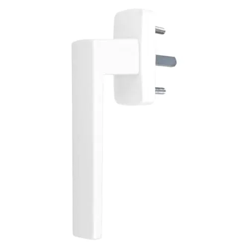 Aluminium Fenstergriff Quadrat, Farbe:Weiß RAL 9016, Stiftlänge:35mm