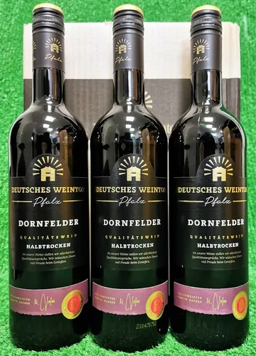  3x Deutsches Weintor Pfalz Dornfelder halbtrocken 0,75l Rotwein 7,96€/l