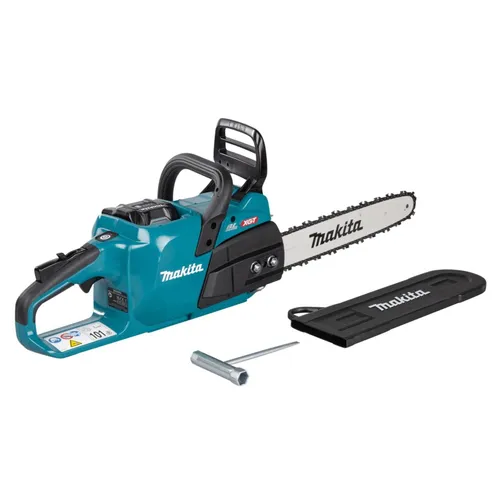 Makita UC025GZ Akku Kettensäge 40V - Akku-Kettensäge mit 1600W und 350mm Schwertlänge, ideal für starke Schnittleistung bei minimalem Gewicht. Automatische Abschaltfunktion schützt den Akku und verhindert ungewolltes Einschalten.