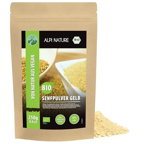 Alpi Nature Senfmehl BIO gelb weiß 250g, Senfpulver bio, Senfmehl gelb, Senfkörner gemahlen