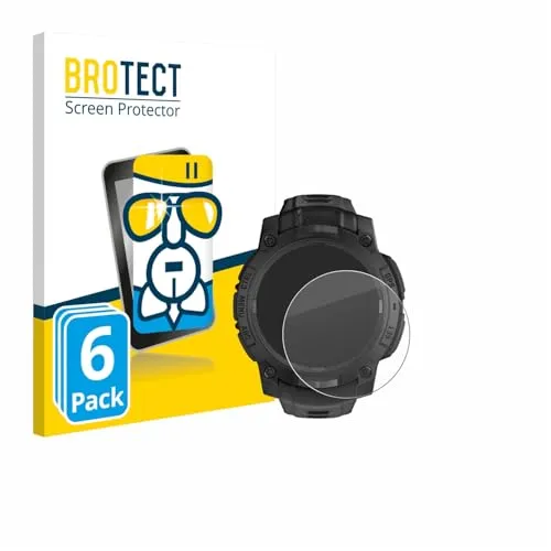 BROTECT 6 Stück Schutzglas für Garmin Instinct 3 Solar Tactical Edition (45 mm) Schutzfolie Panzer Folie Glas[Extrem Kratzfest, Ultra-]