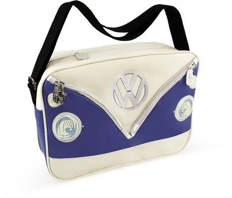 BRISA VW Collection Schulter-Umhänge-Reise-Tasche mit VW T1 Bulli Motiv - Messenger-Bag mit kultigem T1 Bulli Design, viel Stauraum und hohem Tragekomfort – ideal für Schule, Uni oder Freizeit.