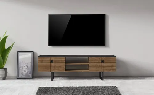 DEMA Home TV-Schrank Lowboard Zeus 160 cm für Fernseher 32-70 Zoll - Der elegante Zeus TV-Schrank aus Holz bietet praktischen Stauraum und überzeugt durch hochwertige Verarbeitung. Ideal für moderne und klassische Wohnräume, setzt er stilvolle Akzente.