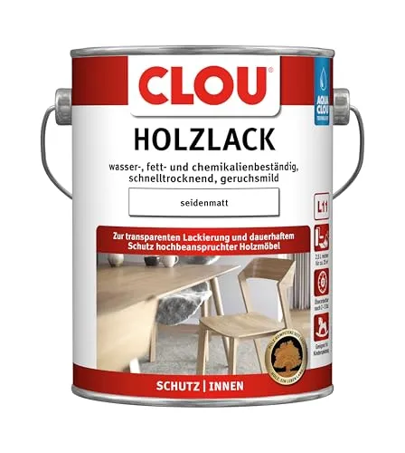 Clou Holzlack Grundierung Klarlack Aqua Seidenmatt L 11 2,50 l