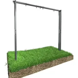 Doppelschaukel Gestell aus Stahl 260 cm - Robustes Schaukelgerüst für den Garten, ideal für Kinder und Erwachsene, bietet Platz für eine Nestschaukel und ist stabil einbetonierbar.