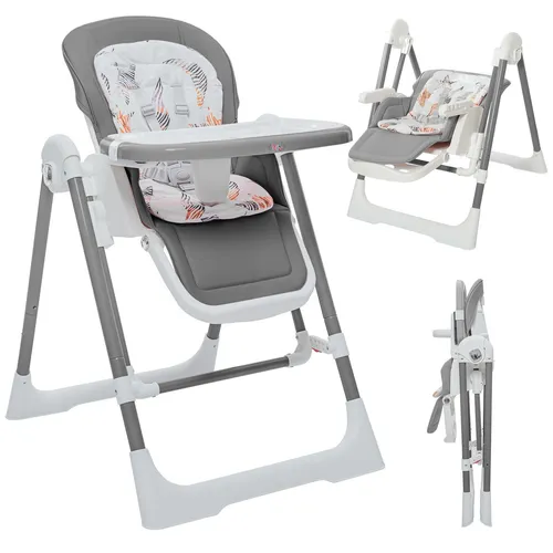 Baby Vivo Hochstuhl - Höhenverstellbarer 3-in-1 Kinderstuhl - Hochstuhl-Kombinationen: 3-in-1 Funktion als Hochstuhl, Schaukel & Liegestuhl, sicher und bequem mit 5-Punkt Gurt und abnehmbaren Polsterbezug.
