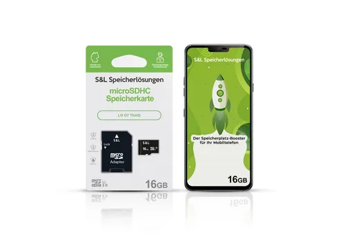 Tec-Expert microSD Karte S&L für LG G7 ThinQ Speicherkarte (16 GB, Class 10, microSDHC)