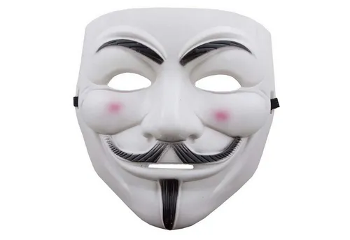 Funny Fashion Verkleidungsmaske Halloween Maske mit Schnurrbart 'Anonimus'