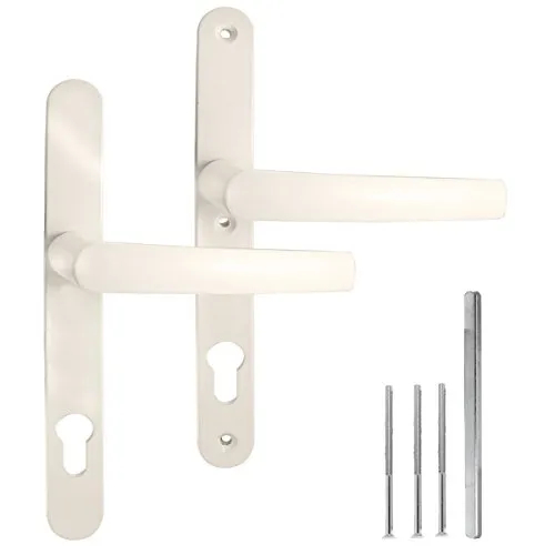 Türgriff/Türdrücker/Türklinke/Drückergarnitur DHS 92mm (Schildbreite 28mm) - Creme RAL 9001