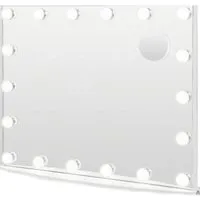 COSTWAY Hollywood Spiegel mit Beleuchtung 62,5x51cm - Kosmetikspiegel mit intelligentem Touchscreen, 3 Lichtfarben und 4 Helligkeitsstufen für perfektes Make-up, ideal für Zuhause oder Profis.