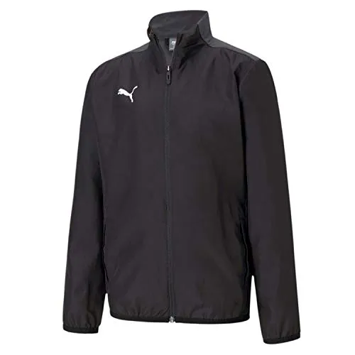 PUMA Unisex Kinder teamGOAL 23 Sideline Jacket Jr - Trainingsjacke in Black-Asphalt mit PUMA dryCELL Technologie für optimale Feuchtigkeitsregulation und trockenen Tragekomfort, ideal für sportliche Aktivitäten.