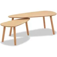 vidaXL 2-tlg. Couchtisch-Set Massivholz Kiefer Braun von vidaXL