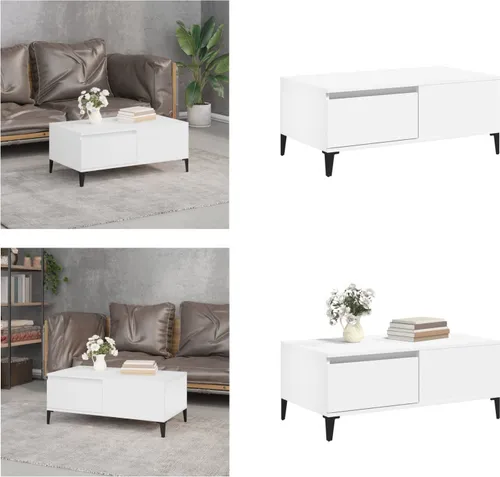 vidaXL Couchtisch Weiß 90x50x36,5 cm aus Holzwerkstoff