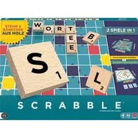 Scrabble Original Holz 2 in 1 - Klassisches Gesellschaftsspiel - Das beliebte Scrabble Original aus Holz bietet Spielspaß für die ganze Familie. Ideal für gesellige Spielabende und zur Förderung von Wortschatz und Kreativität.