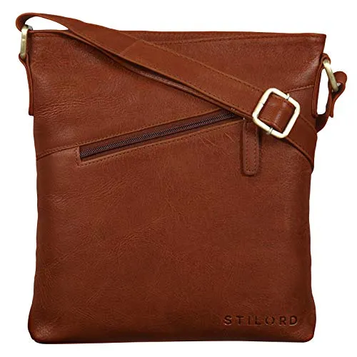 STILORD 'Stella' Vintage Handtasche Damen Leder klein zum Umhängen Schultertasche für Freizeit Shopping Abend Tablettasche Echtleder, Farbe:texas - braun