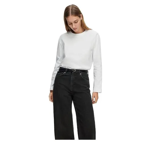Selected Langarmshirt Essential - Bequemes Basic aus Bio-Baumwolle - Shirts: Langärmliges T-Shirt im modernen Boxy Fit, aus weicher Bio-Baumwolle für höchsten Tragekomfort. Ideal kombinierbar für jeden Anlass.