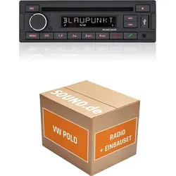 Autoradio Einbaupaket mit Blaupunkt Milano 200 BT passend für VW Polo 9N | Bluetooth USB