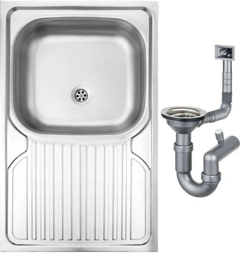 Einzelbecken Aufsatzspüle 80x50 cm Dekor Apollo - Sanitäranlagen & Zubehör – Funktionale Ein-Kammer-Spüle mit Leinenstruktur, die Wasserflecken und Fingerabdrücke kaschiert, ideal für jede Küche.