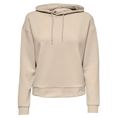ONLY Onplounge Hood Ls SWT Noos - Kapuzenpullover für Damen, normal geschnitten mit tief angesetzten Schultern und einem stylischen Kordelzug-Detail für einen lässigen Look.