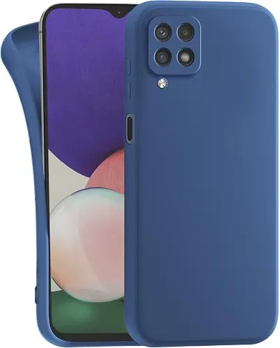 MyGadget Hülle für Samsung Galaxy A12 5G - robuste Silikon Schutzhülle TPU Case Slim Silikonhülle - Back Cover Kratzfest Handyhülle - Dunkel Blau