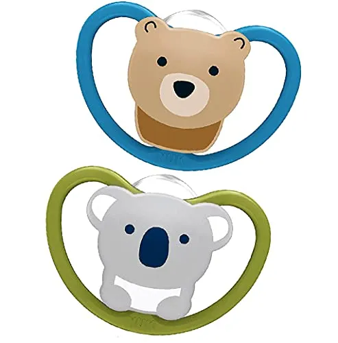 NUK Space Schnuller, Silikonsauger für zarte Babyhaut